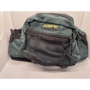 Vintage STANSPORT Green Fanny Pack/Waist Bag 2 Water Bottle Holders Hip